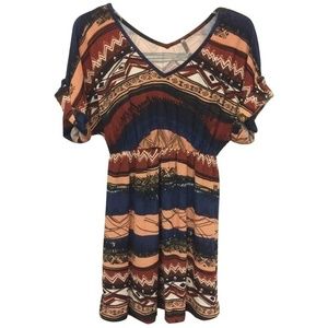 😀 New VTG Retro Aztec Navajo Indian Style Dress